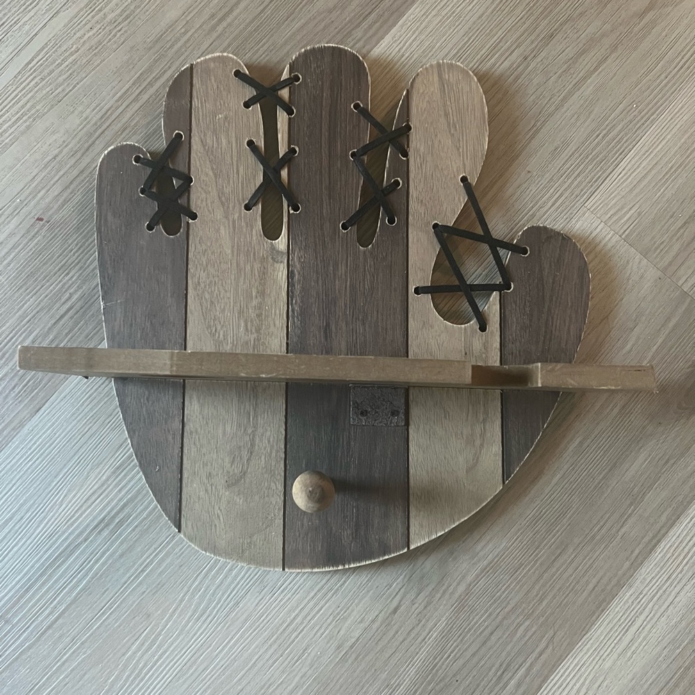 Baseball Mitt Shelf - boys room decor, home decor, baseball fanatic